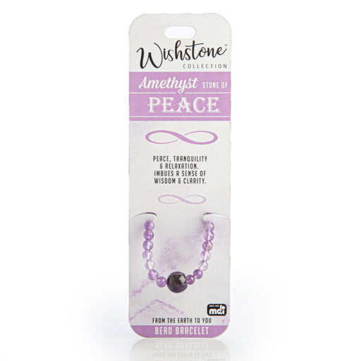 Purple amethyst beaded elastic bracelet