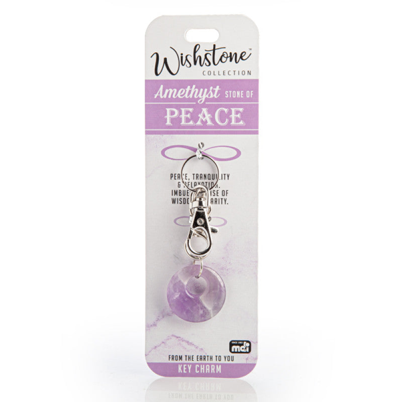 Purple amethyst crystal keychain