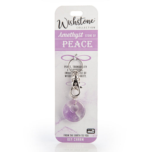Purple amethyst crystal keychain