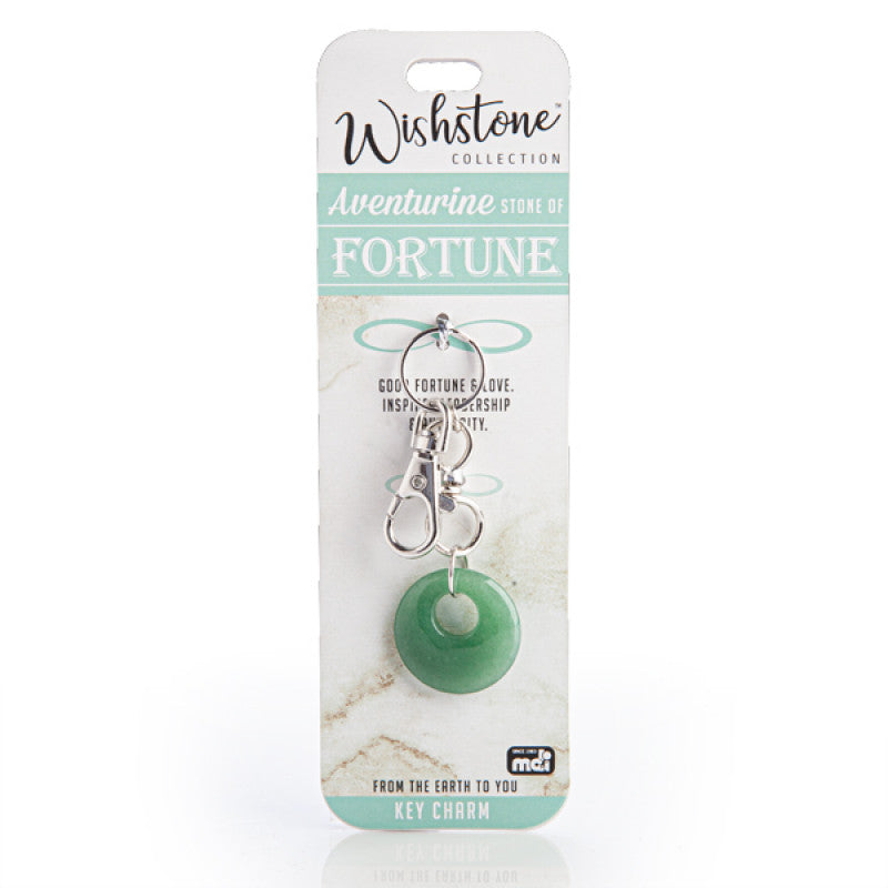 Green aventurine crystal keychain