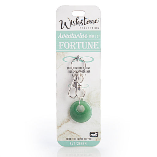 Green aventurine crystal keychain
