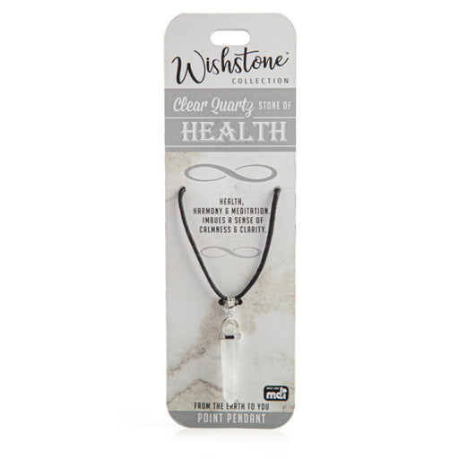 Clear quartz crystal point necklace