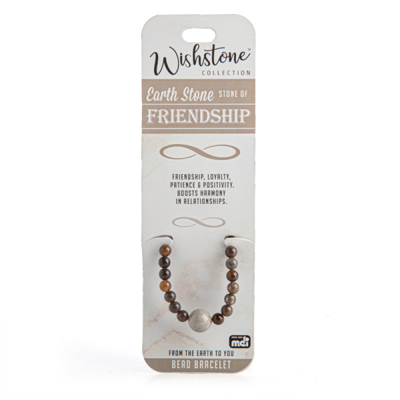 Earth stone beaded elastic bracelet