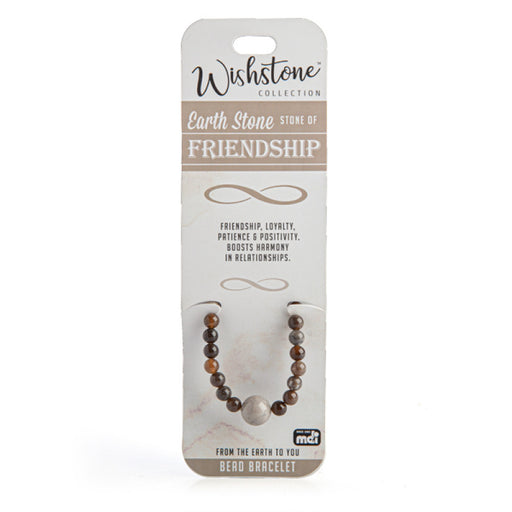 Earth stone beaded elastic bracelet