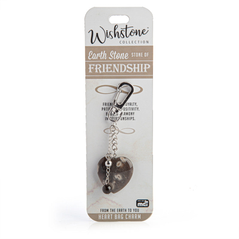Earth stone heart keychain for bag