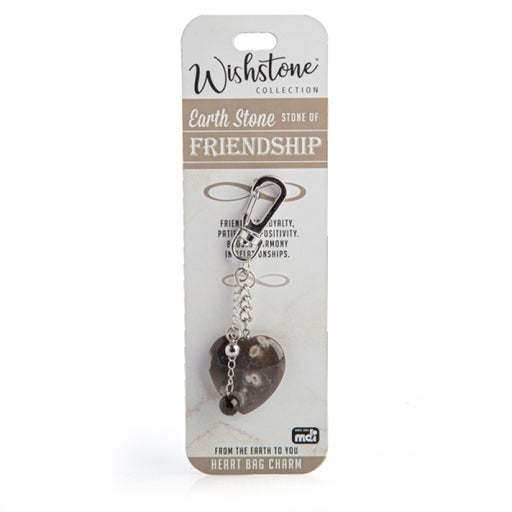 Earth stone heart keychain for bag