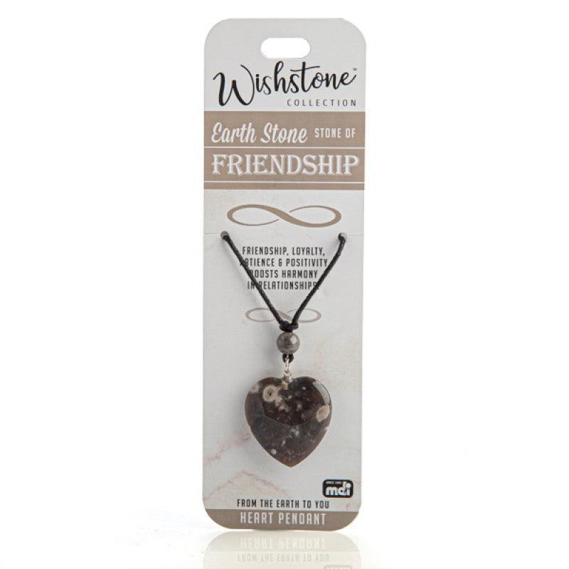 Earth stone heart shaped necklace