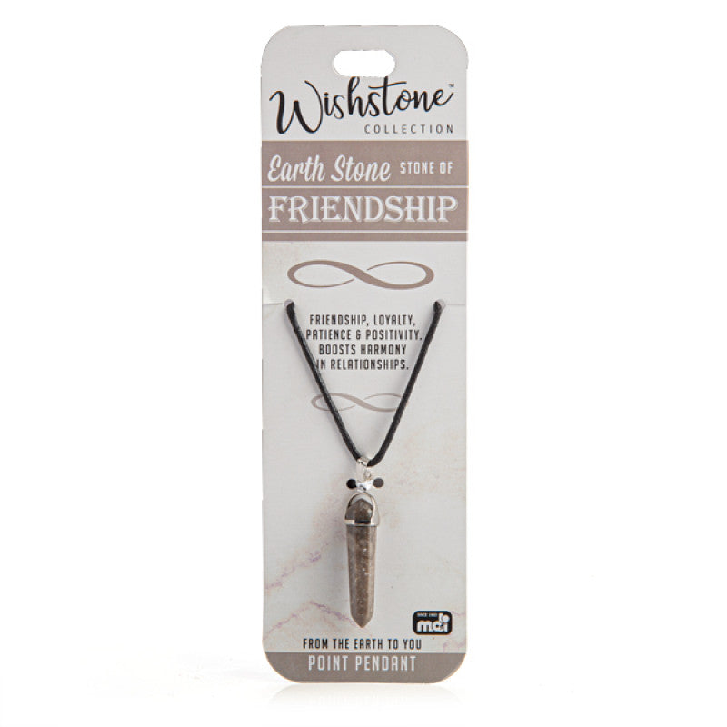 Earth stone crystal point necklace