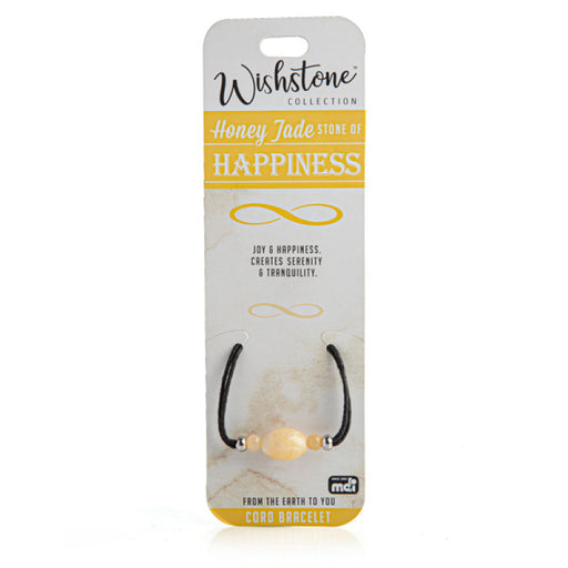 Yellow honey jade bracelet on adjustable cord