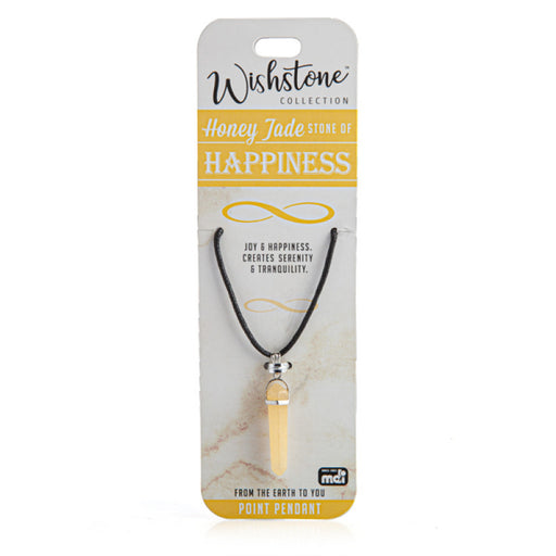 Yellow honey jade crystal point necklace
