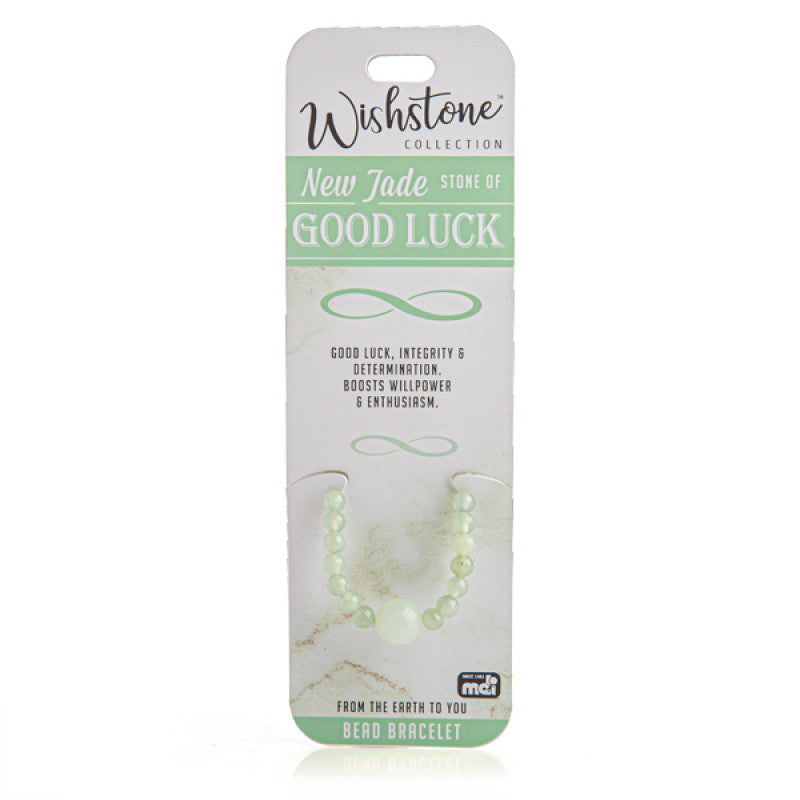 Light green new jade beaded elastic bracelet