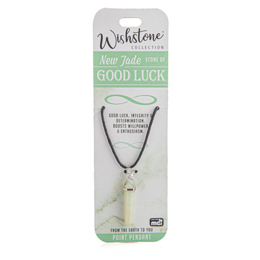 Light green new jade crystal point necklace