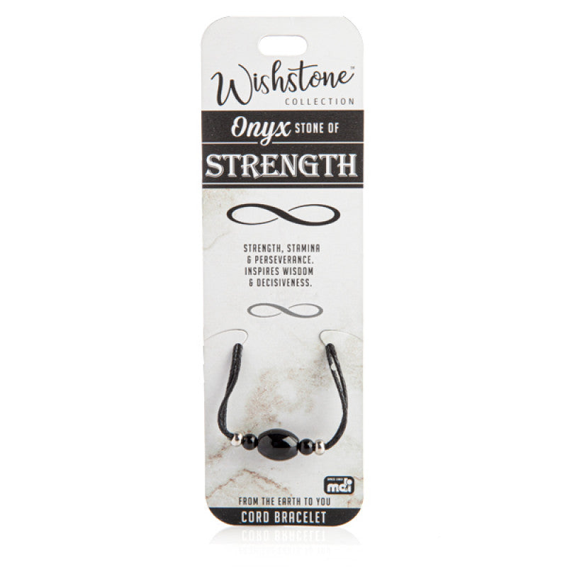 Black onyx bracelet on adjustable cord