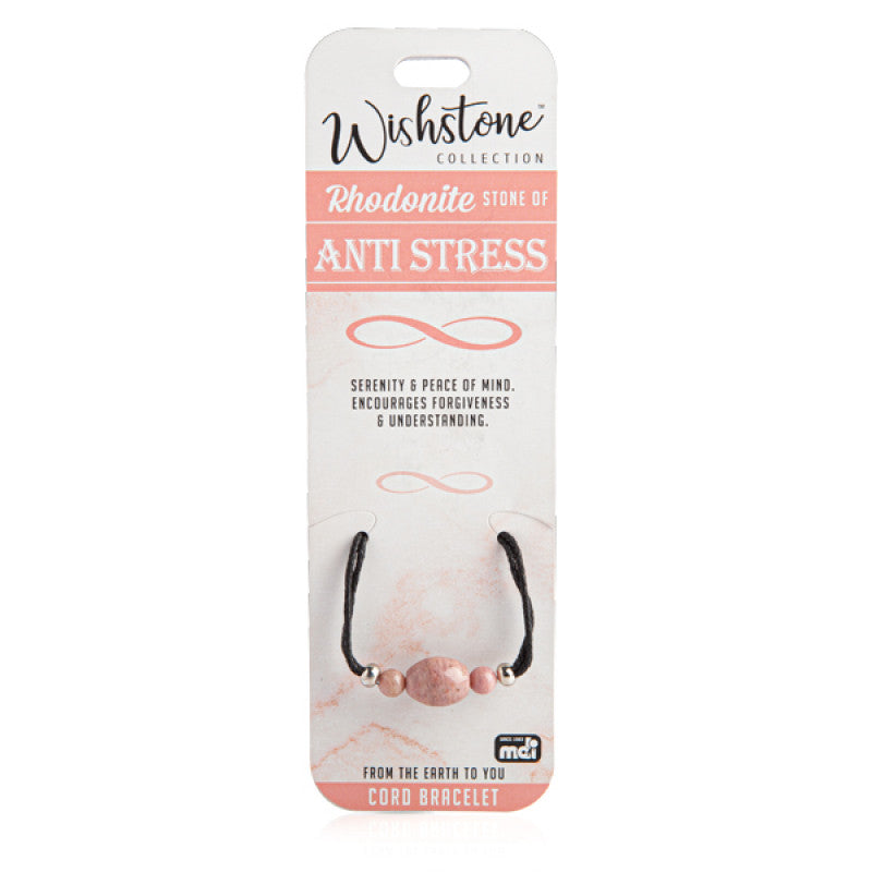 Rhodonite bracelet on adjustable cord