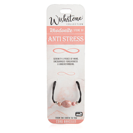 Rhodonite bracelet on adjustable cord