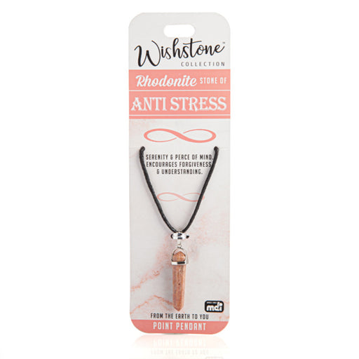 Rhodonite crystal point necklace