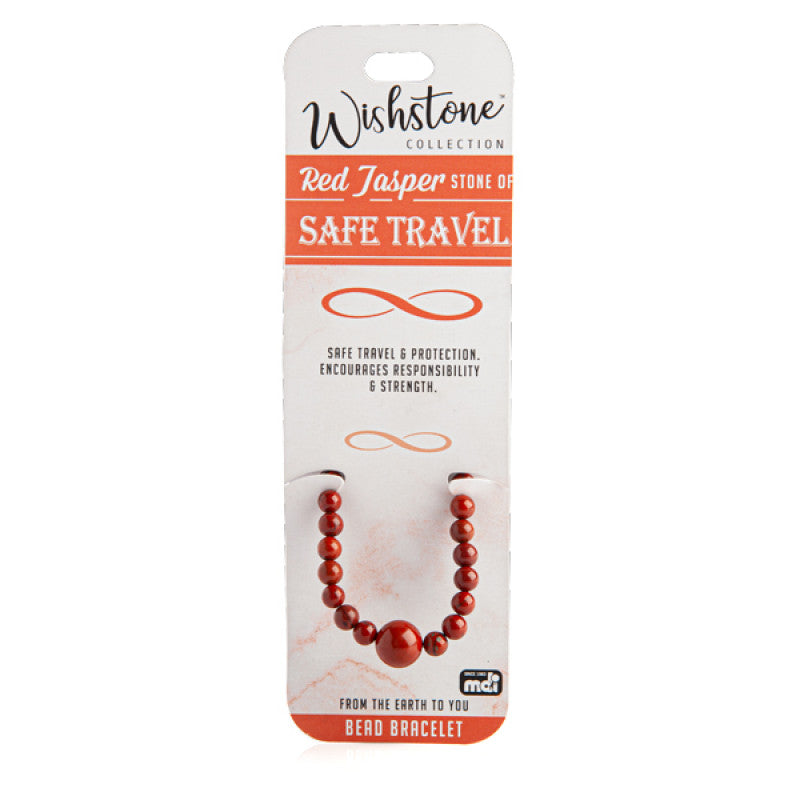 Red jasper beaded elastic bracelet