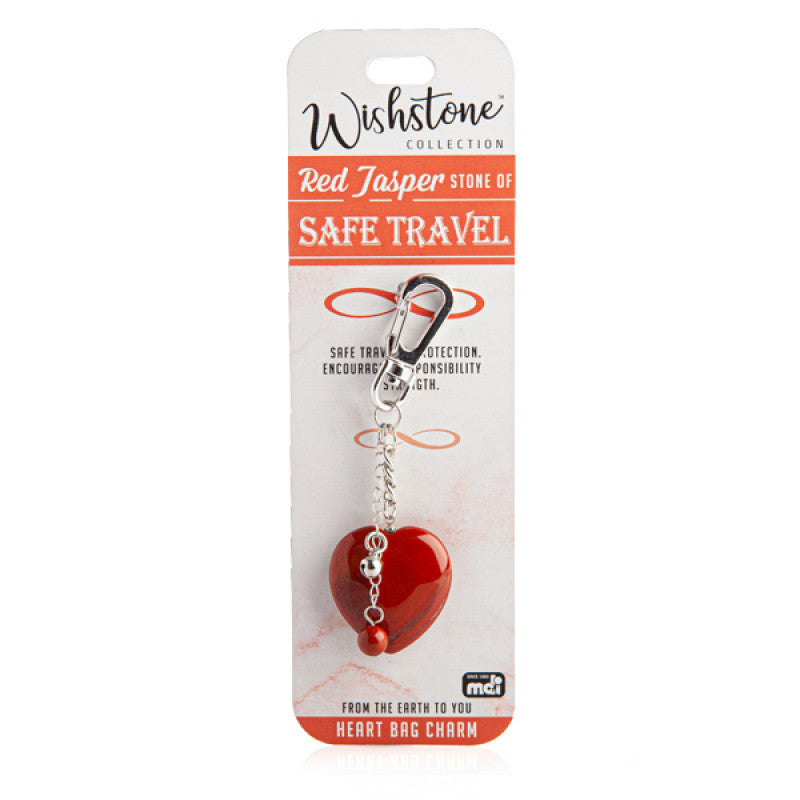 Red jasper heart keychain for bag