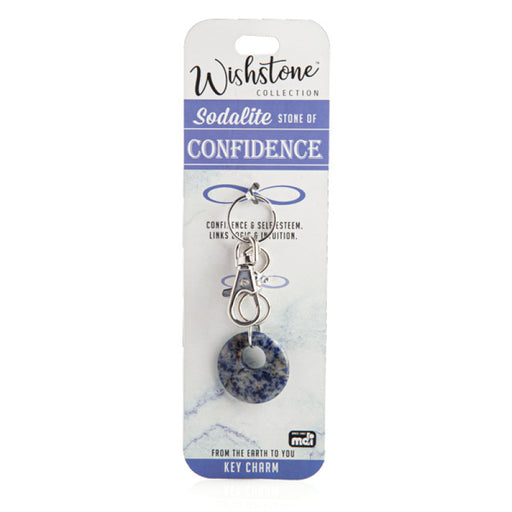 Blue sodalite crystal keychain