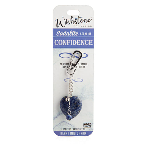 Blue sodalite heart keychain for bag