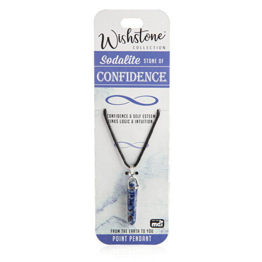 Blue sodalite crystal point necklace