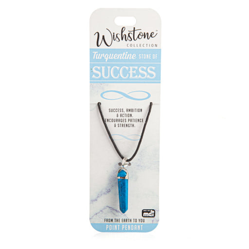 Blue turquentine crystal point necklace