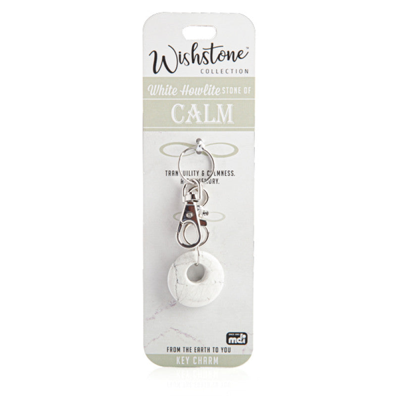White howlite crystal keychain