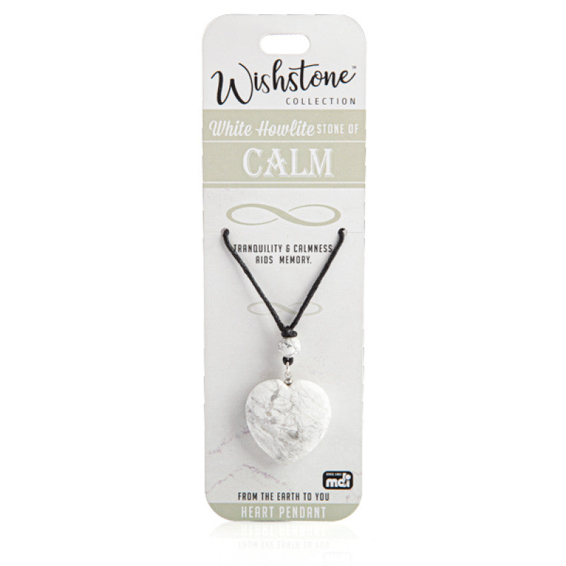 White howlite heart shaped necklace
