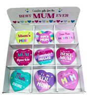 A set of Best Mum Ever Ceramic Coasters featuring floral designs and a non-slip backing. – thumbnail