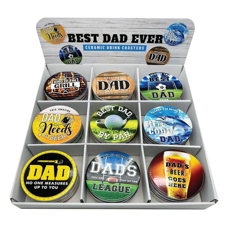 Best Dad Ever Ceramic Coasters 10.8x10.8cm