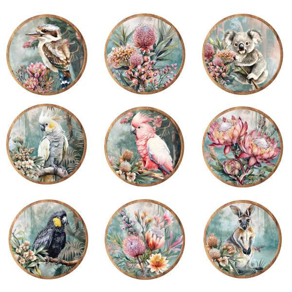 Rainbow Australia ceramic pot holders in a decorative gift box featuring native art.