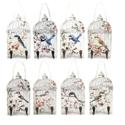 Wall-mounted key holder with a decorative bird cage silhouette and multiple hooks. – thumbnail