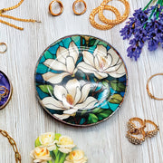 Magnolia Ceramic Trinket Plates with GOLD EDGING 10x10cm – thumbnail