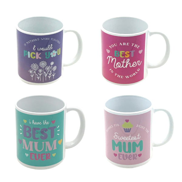 Ceramic BEST MUM EVER Mug displayed inside its decorative matching gift box.