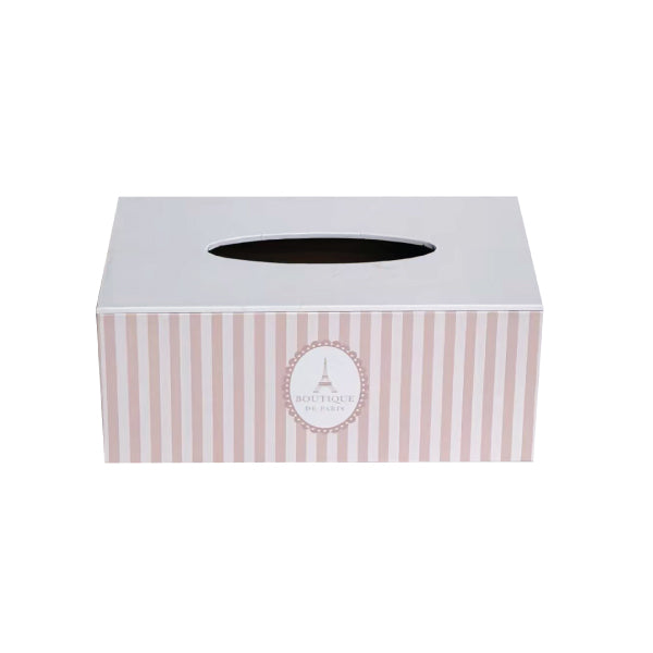 Decorative tissue box covers with various Parisian and Eiffel Tower designs.