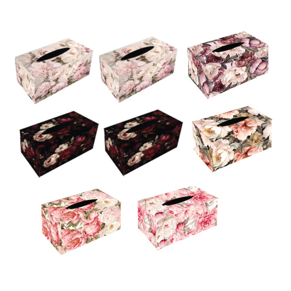 Floral Assorted Tissue Boxes 24x13.5x10cm