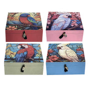 Beautiful Birds Trinket Boxes with tassle and beaded 18.3x18.3x7cm – thumbnail