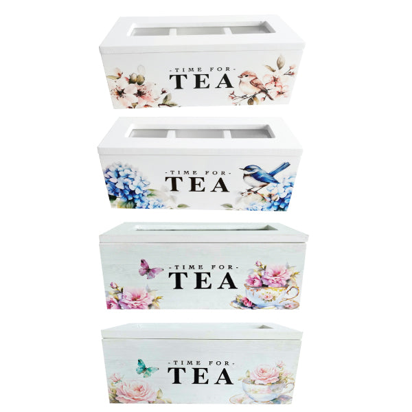 Cottage Birds Design Tea Boxes 22.7x9x9cm