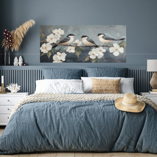 Blue in Bloom Canvas Prints 60x150cm