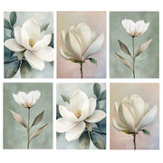 Large Pastel Magnolia Canvas wall art featuring soft pink and white floral blooms. – thumbnail