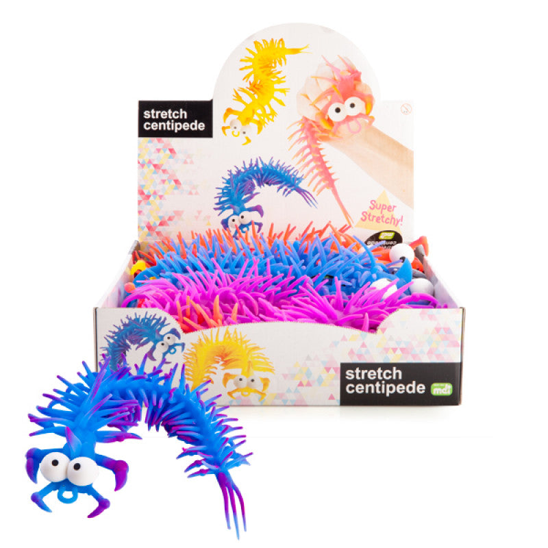 Stretchy rubber centipede toy