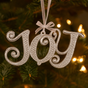 Joy diamante tree ornament 13x6.5cm Christmas decoration with sparkling accents