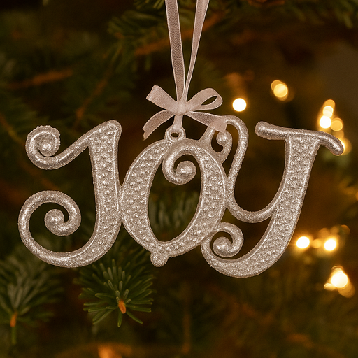 Joy diamante tree ornament 13x6.5cm Christmas decoration with sparkling accents