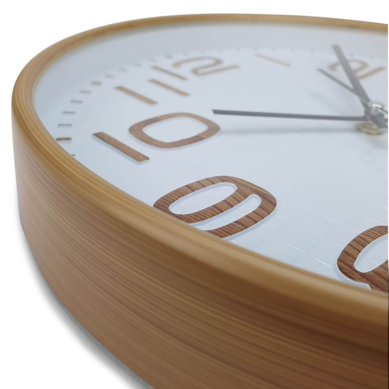 Ronis Julian Waffle Pattern Wall Clock 30x30x4cm Brown