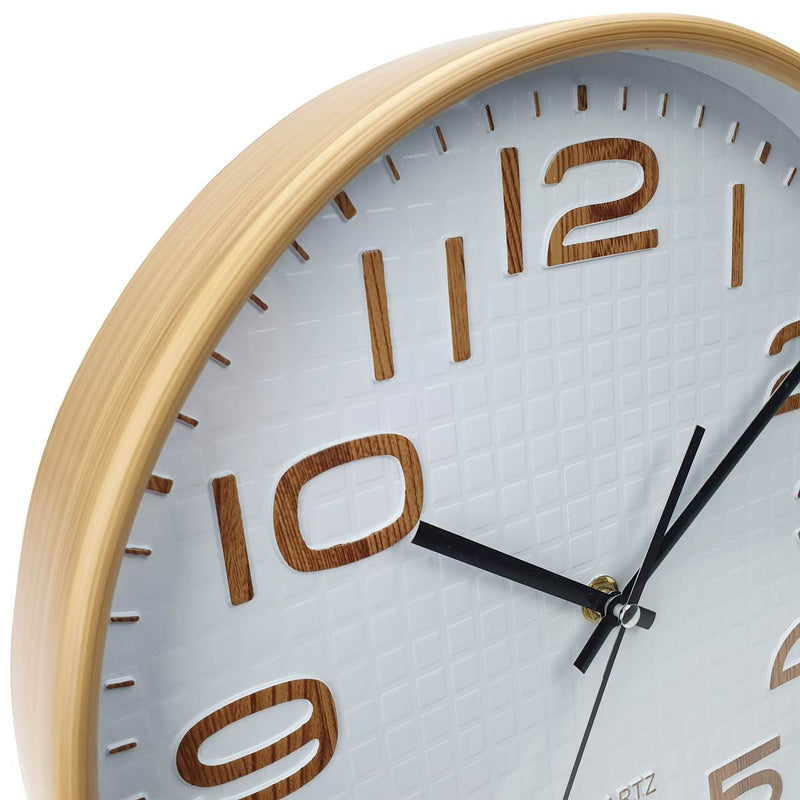 Ronis Julian Waffle Pattern Wall Clock 30x30x4cm Brown