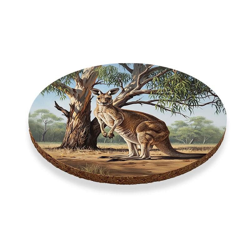 Kangaroo cork drink coaster