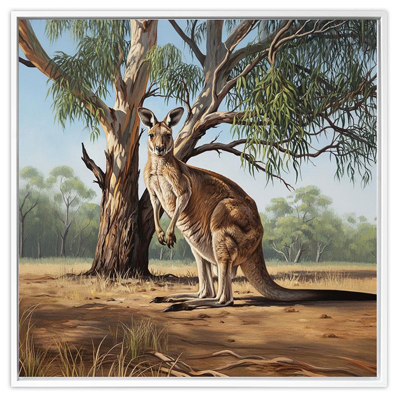 Large kangaroo bush canvas artwork 80x80cm