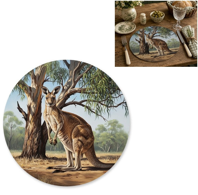 Kangaroo cork round placemat