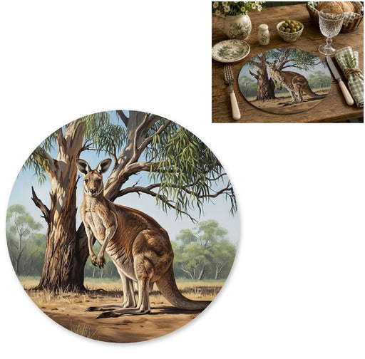 Kangaroo cork round placemat