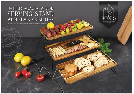 Acacia cheese plate set each plate 43.2x20.3cm